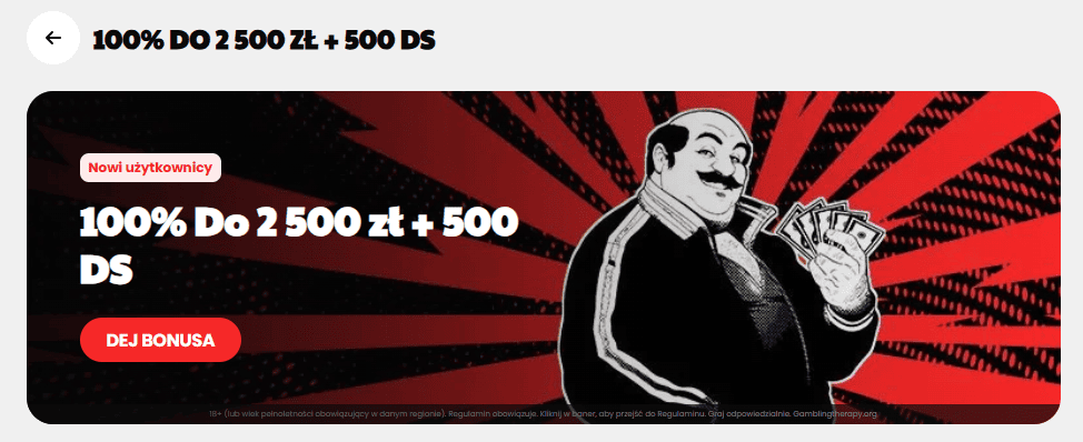 Bonus powitalny w Janusz Casino - grafika promocyjna